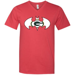We Are The Green Bay Packers Batman Nfl Mashup Men V-Neck T-Shirt Men V-Neck T-Shirt - parenttees