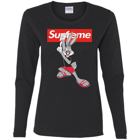 Supreme Rabbit Cute Stylelist T-shirt Women Long Sleeve Shirt Black / S Women Long Sleeve Shirt - parenttees