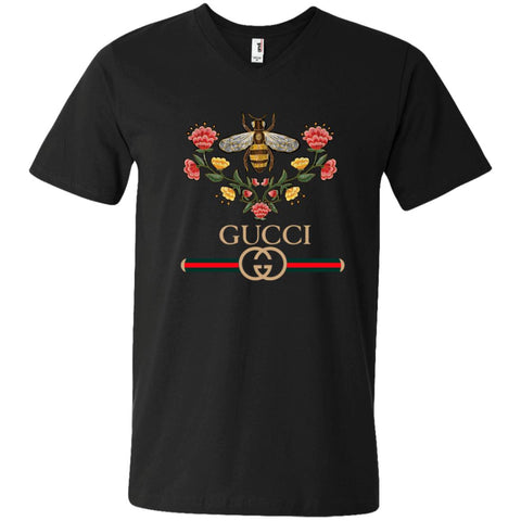 Gucci Logo T-shirt Men V-Neck T-Shirt Black / S Men V-Neck T-Shirt - parenttees
