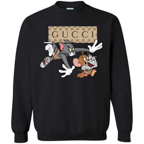 Gucci Tom And Jerry Cartoon T-shirt Crewneck Pullover Sweatshirt Black / S Crewneck Pullover Sweatshirt - parenttees