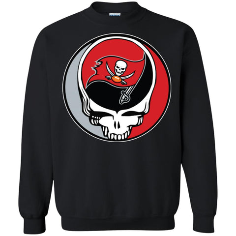 Tampa Bay Buccaneers Grateful Dead Steal Your Face Football Nfl Shirts Crewneck Pullover Sweatshirt Black / S Crewneck Pullover Sweatshirt - parenttees