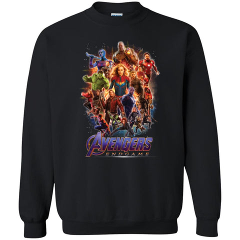 Marvel Avengers Endgame Crewneck Pullover Sweatshirt Black / S Crewneck Pullover Sweatshirt - parenttees