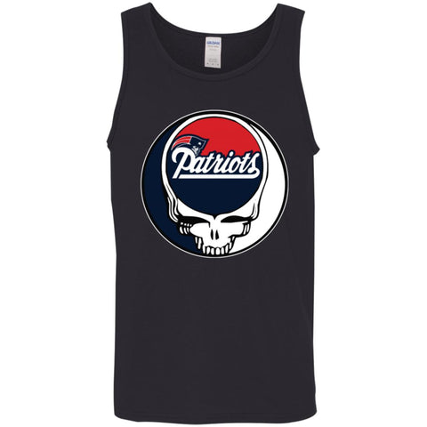 New England Patriots Grateful Dead Steal Your Face Football Nfl Shirts Men Cotton Tank Black / X-Small Men Cotton Tank - parenttees