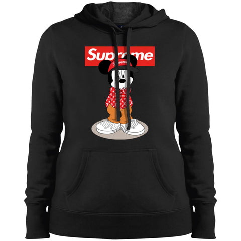 Supreme Mickey Mouse T-shirt Women Hooded Sweatshirt Black / X-Small Women Hooded Sweatshirt - parenttees