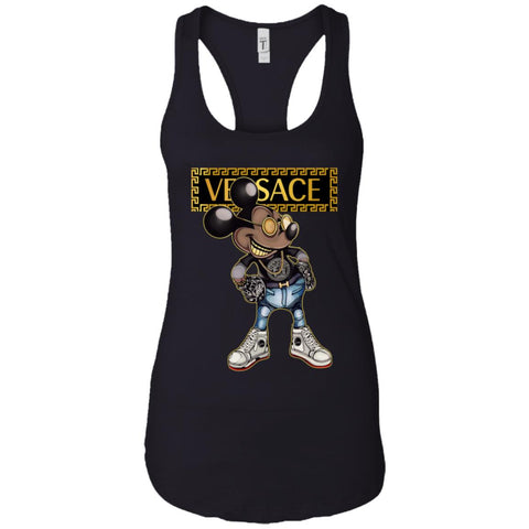 Versace Mickey Mouse Cartoon T-shirt Women Tank Top Black / X-Small Women Tank Top - parenttees