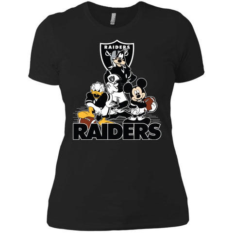 Mickey Mouse Oakland Raiders American Football Nfl Sports Shirt Women Cotton T-Shirt Black / X-Small Women Cotton T-Shirt - parenttees