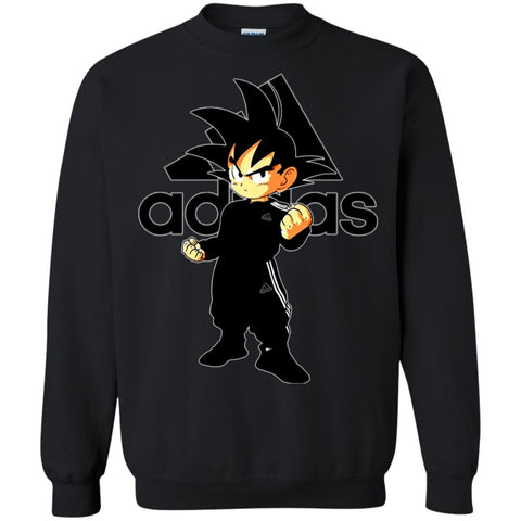 Goku Adidas Black T-shirt Crewneck Pullover Sweatshirt Black / S Crewneck Pullover Sweatshirt - parenttees