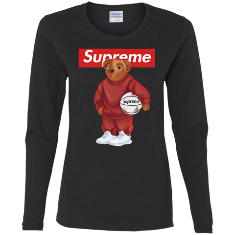 Supreme Bear Sport T-shirt Women Long Sleeve Shirt Black / S Women Long Sleeve Shirt - parenttees