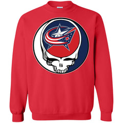 Columbus Blue Grateful Dead Steal Your Face Hockey Nhl Shirts Crewneck Pullover Sweatshirt Crewneck Pullover Sweatshirt - parenttees