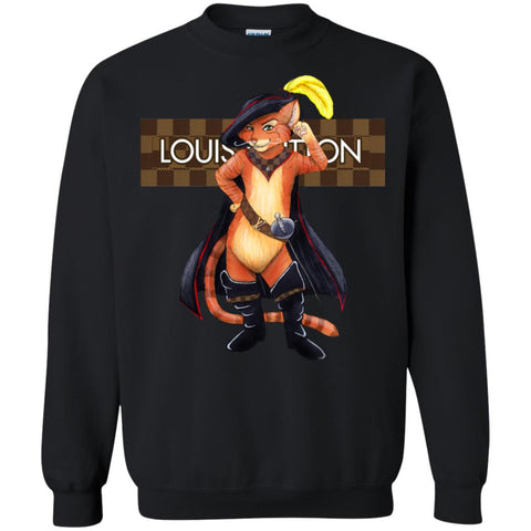 Supreme Puss In Boots T-shirt Crewneck Pullover Sweatshirt Black / S Crewneck Pullover Sweatshirt - parenttees