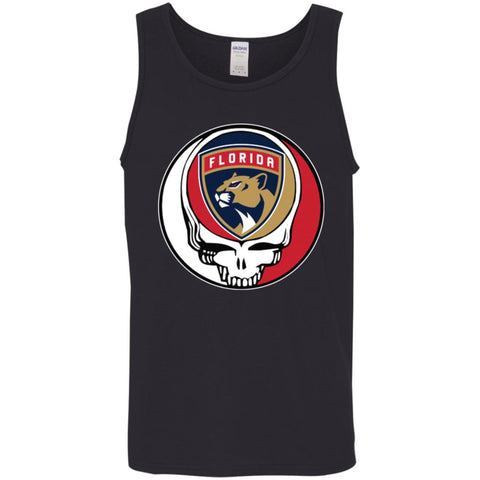 Florida Panthers Grateful Dead Steal Your Face Hockey Nhl Shirts Men Cotton Tank Black / X-Small Men Cotton Tank - parenttees