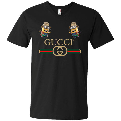 Gucci T-shirt Minion Funny Film T-shirt Men V-Neck T-Shirt Black / S Men V-Neck T-Shirt - parenttees