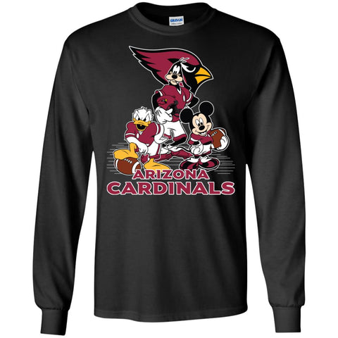 Mickey Mouse Arizona Cardinals American Football Nfl Sports Shirt Men Long Sleeve Shirt Black / S Men Long Sleeve Shirt - parenttees