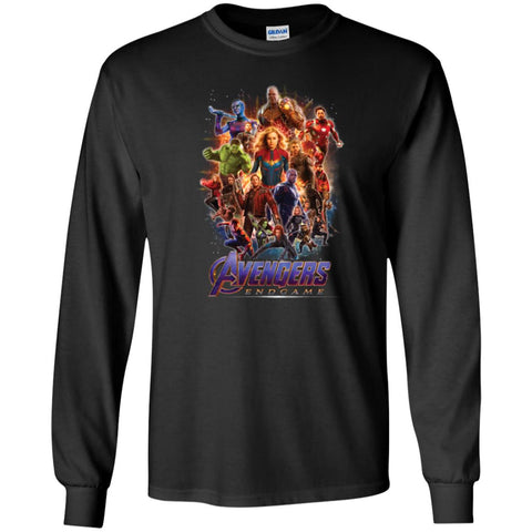Marvel Avengers Endgame Men Long Sleeve Shirt Black / S Men Long Sleeve Shirt - parenttees