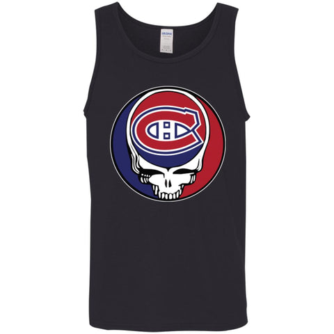 Montreal Canadiens Grateful Dead Steal Your Face Hockey Nhl Shirts Men Cotton Tank Black / X-Small Men Cotton Tank - parenttees