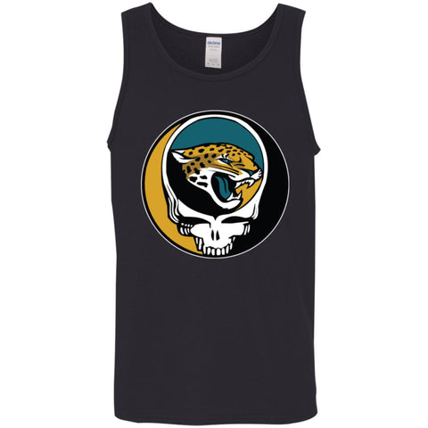 Jacksonville Jaguars Grateful Dead Steal Your Face Football Nfl Shirts Men Cotton Tank Black / X-Small Men Cotton Tank - parenttees