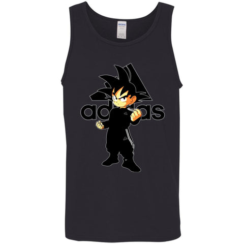 Goku Adidas Black T-shirt Men Cotton Tank Black / X-Small Men Cotton Tank - parenttees