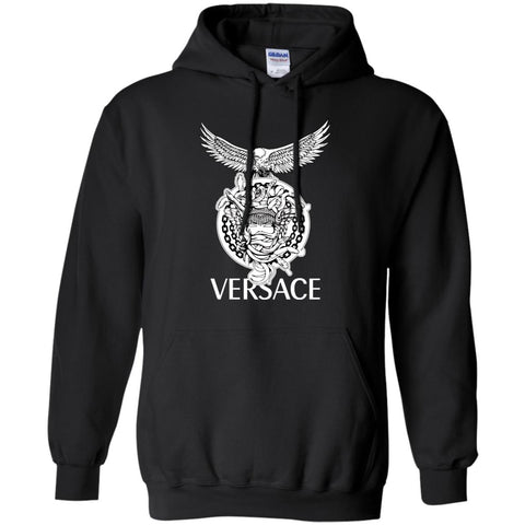Versace Supervip Logo T-shirt Pullover Hoodie Sweatshirt Black / S Pullover Hoodie Sweatshirt - parenttees