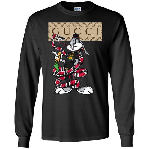 Gucci Rabbit Snake Gift Birthday T-shirt Men Long Sleeve Shirt Black / S Men Long Sleeve Shirt - parenttees