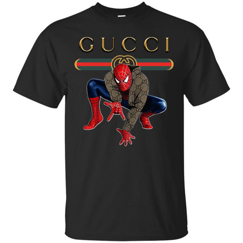 Spider Man Gucci Funny Trend T- Shirt Men Cotton T-Shirt Black / S Men Cotton T-Shirt - parenttees