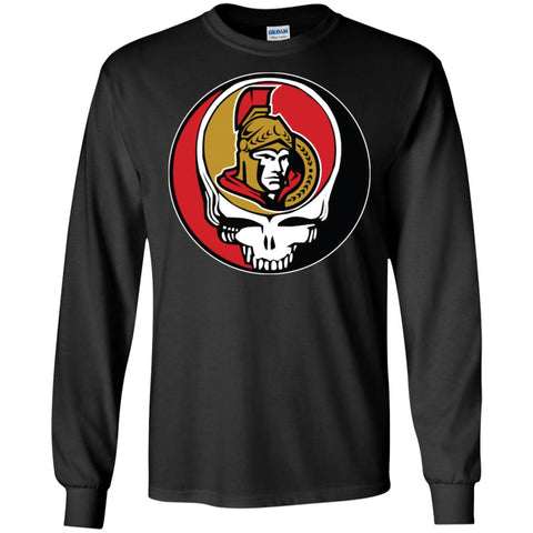 Ottawa Senators Grateful Dead Steal Your Face Hockey Nhl Shirts Men Long Sleeve Shirt Black / S Men Long Sleeve Shirt - parenttees