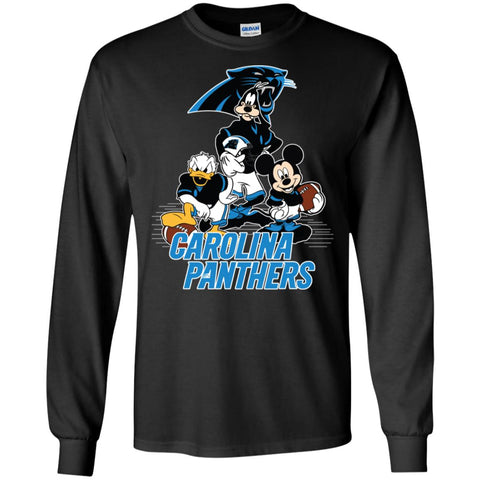 Mickey Mouse Carolina Panthers American Football Nfl Sports Shirt Men Long Sleeve Shirt Black / S Men Long Sleeve Shirt - parenttees