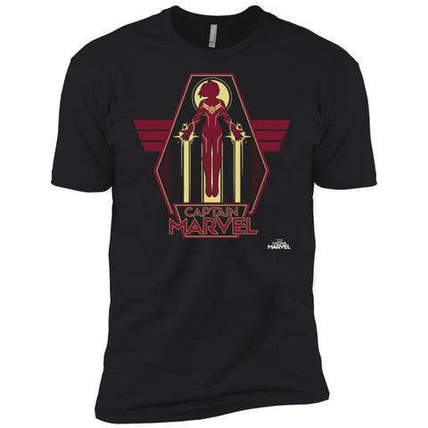 Captain Marvel Red Yellow Flight Powers Men Short Sleeve T-Shirt Black / X-Small Men Short Sleeve T-Shirt - parenttees