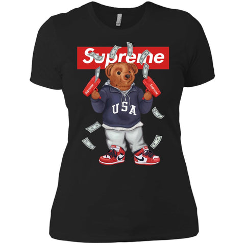 Supreme Bear Hot Trending T-shirt Women Cotton T-Shirt Black / X-Small Women Cotton T-Shirt - parenttees
