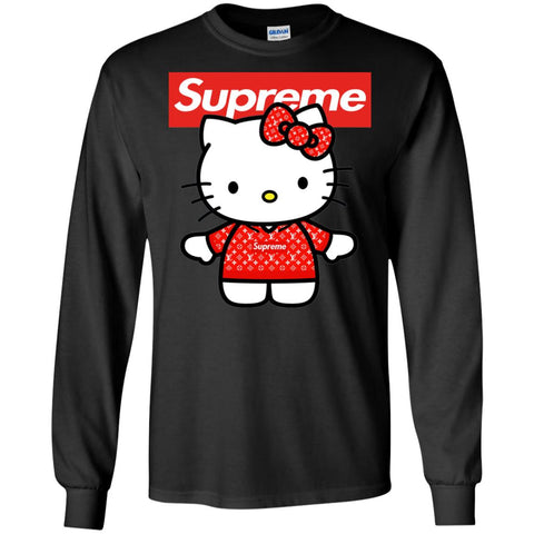Supreme Hello Kitty Loves T-shirt Men Long Sleeve Shirt Black / S Men Long Sleeve Shirt - parenttees