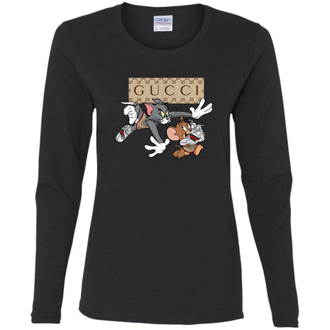 Gucci Tom And Jerry Cartoon T-shirt Women Long Sleeve Shirt Black / S Women Long Sleeve Shirt - parenttees