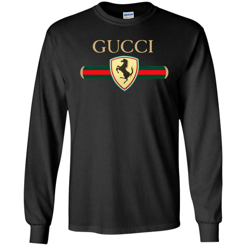 Gucci Ferrari T-shirt Men Long Sleeve Shirt Black / S Men Long Sleeve Shirt - parenttees