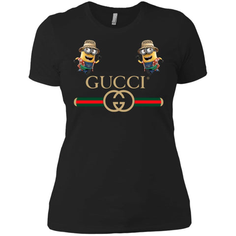 Gucci T-shirt Minion Funny Film T-shirt Women Cotton T-Shirt Black / X-Small Women Cotton T-Shirt - parenttees