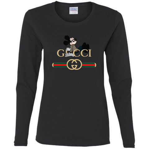 Gucci Mickey T-shirt Women Long Sleeve Shirt Black / S Women Long Sleeve Shirt - parenttees