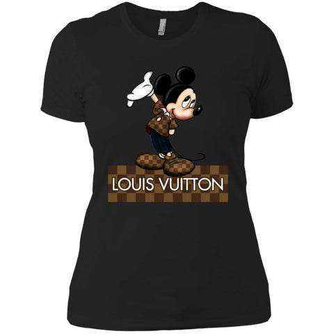 Louis Vuitton Mickey T-shirt Women Cotton T-Shirt Black / X-Small Women Cotton T-Shirt - parenttees