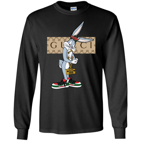 Best Gucci Rabbit T-shirt Men Long Sleeve Shirt Black / S Men Long Sleeve Shirt - parenttees