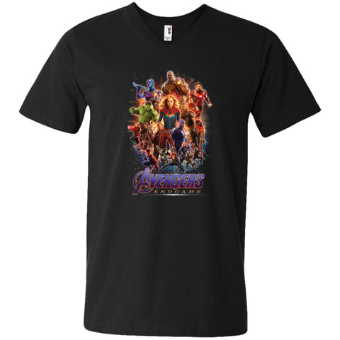 Marvel Avengers Endgame Men V-Neck T-Shirt Black / S Men V-Neck T-Shirt - parenttees