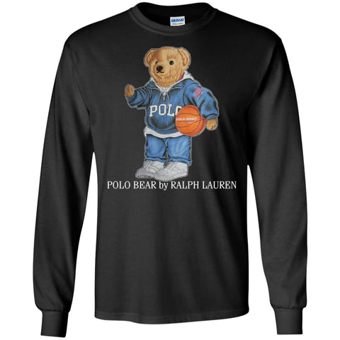 Polo Bear Ralph Lauren Men Long Sleeve Shirt Black / S Men Long Sleeve Shirt - parenttees