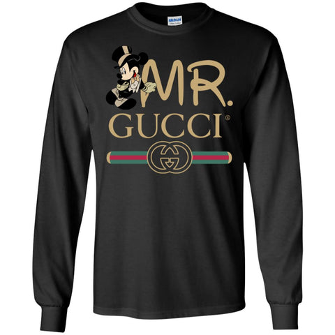 Gucci Couple Disney Mickey Valentine's Day T-shirt Men Long Sleeve Shirt Black / S Men Long Sleeve Shirt - parenttees
