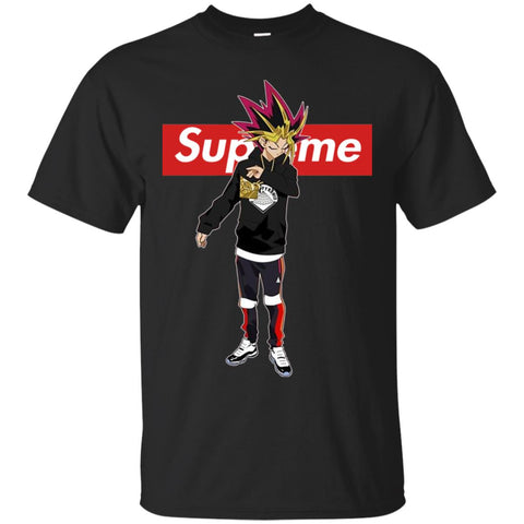 Supreme Yugi Mutou Game Yugioh T-shirt Men Cotton T-Shirt Black / S Men Cotton T-Shirt - parenttees