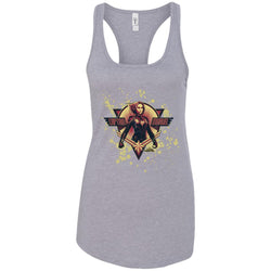 Captain Marvel Cracked Paint Splatter Logo Women Tank Top