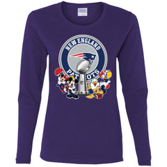 New England Patriots Super Bowl 2019 Mickey Minnie Mouse Donald Daisy Duck Football Nfl Women Long Sleeve Shirt Women Long Sleeve Shirt - parenttees