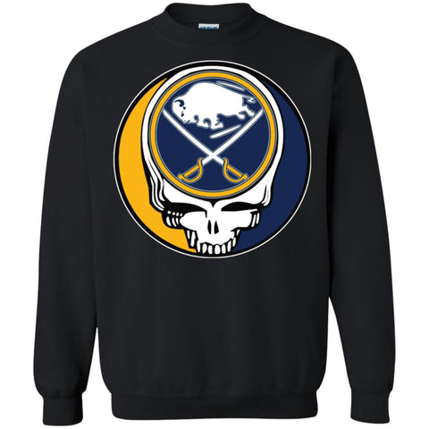 Buffalo Sabres Grateful Dead Steal Your Face Hockey Nhl Shirts Crewneck Pullover Sweatshirt Black / S Crewneck Pullover Sweatshirt - parenttees