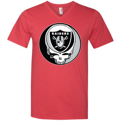 Oakland Raiders Grateful Dead Steal Your Face Football Nfl Shirts Men V-Neck T-Shirt