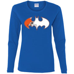 We Are The Cleveland Browns Batman Nfl Mashup Women Long Sleeve Shirt Women Long Sleeve Shirt - parenttees