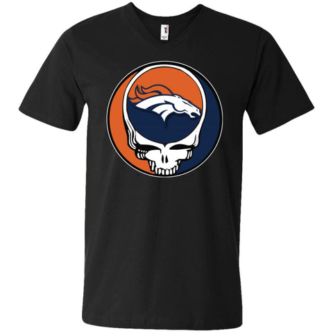 Denver Broncos Grateful Dead Steal Your Face Football Nfl Shirts Men V-Neck T-Shirt Black / S Men V-Neck T-Shirt - parenttees