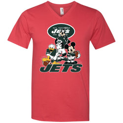 Mickey Mouse New York Jets American Football Nfl Sports Shirt Men V-Neck T-Shirt