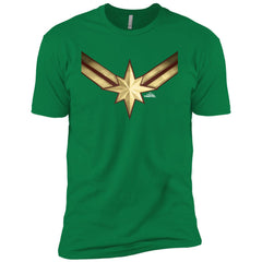 Captain Marvel Gleaming Chest Logo Men Short Sleeve T-Shirt Men Short Sleeve T-Shirt - parenttees