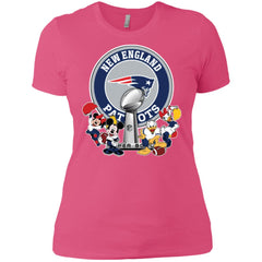 New England Patriots Super Bowl 2019 Mickey Minnie Mouse Donald Daisy Duck Football Nfl Women Cotton T-Shirt Women Cotton T-Shirt - parenttees