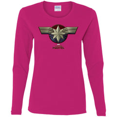 Marvel Captain Marvel Movie Chest Symbol Women Long Sleeve Shirt Women Long Sleeve Shirt - parenttees