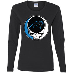 Carolina Panthers Grateful Dead Steal Your Face Football Nfl Shirts Women Long Sleeve Shirt